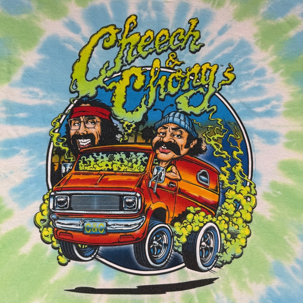 Cheech and Chong Liquid Blue T-Shirt Size XL Hot Rod Tie-Dye - Picture 2 of 9